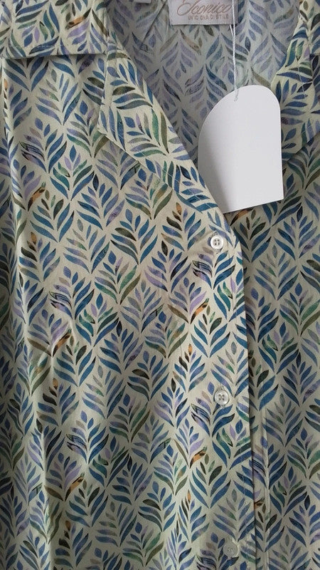 Canopy Button-Up in Watercolor Linen Pyjama Set