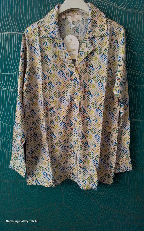 Canopy Button-Up in Watercolor Linen Pyjama Set
